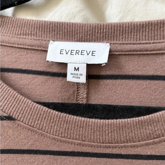 Evereve Peyton Jensen Billie Striped Long Sleeve Tunic Black & Brown Top - Picture 3 of 4